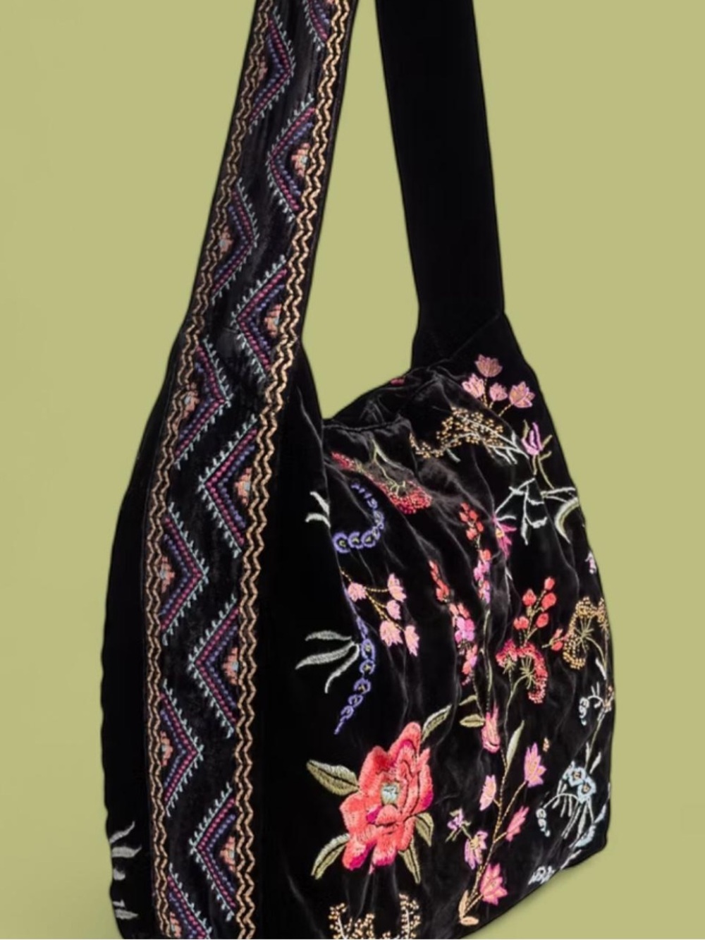 JOHNNY WAS VELVET WIDE STRAP TOTE BAG - Picture 4 of 7